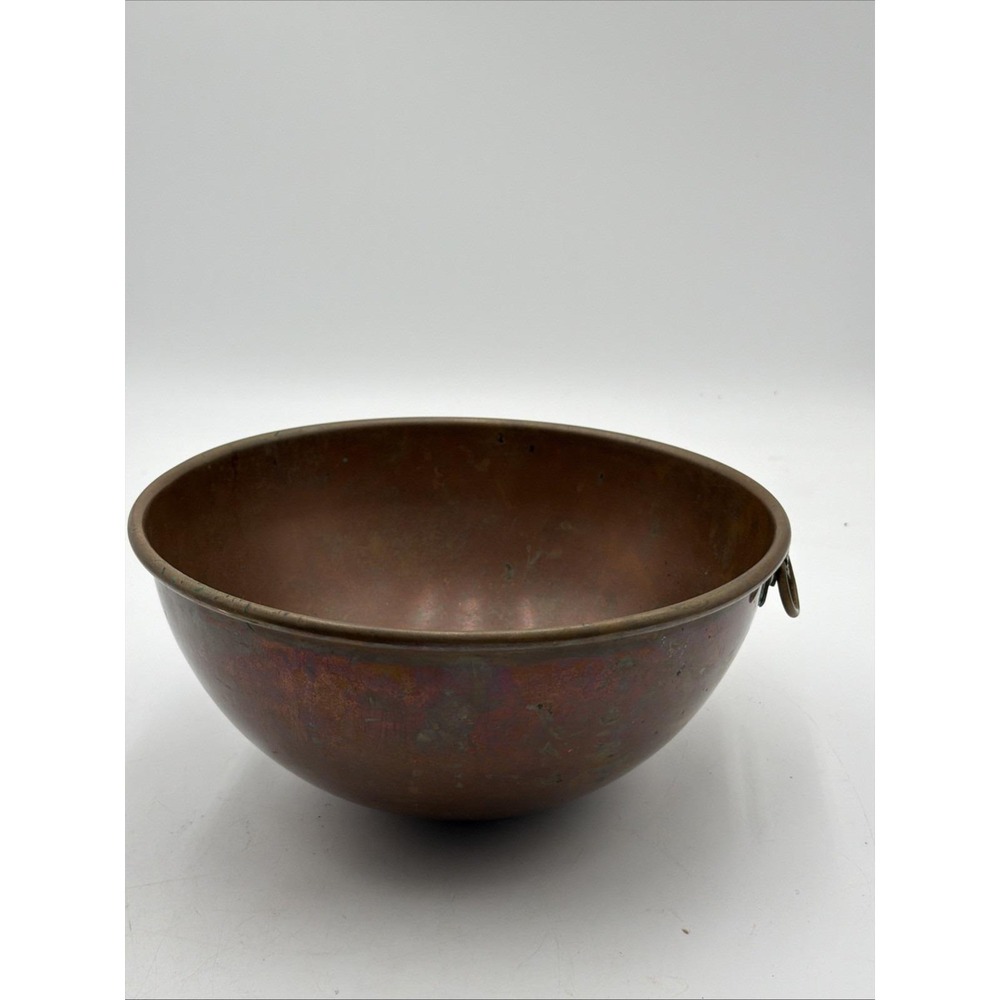 Vintage Heavy Copper Bowl 10.5" / 25.3 oz ~ Made In England Hook For Hanging
